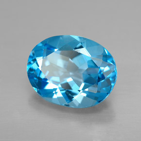 Topázio azul natural 2,21ct, corte oval, VVS-VS