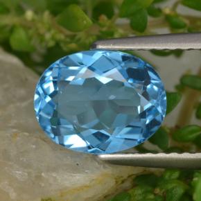 Topázio azul natural 2,34ct, corte oval, VVS