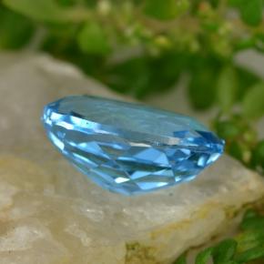 Topázio azul natural 2,34ct, corte oval, VVS