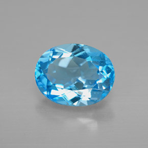Topázio azul natural 2,36ct, corte oval, VS