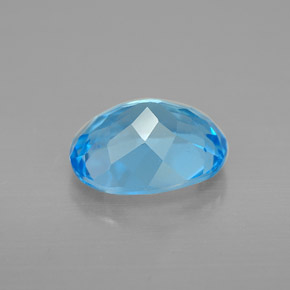 Topázio azul natural 2,36ct, corte oval, VS