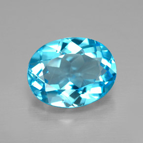 Topázio azul natural 2,29ct, corte oval, VVS-VS