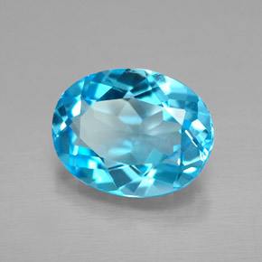 Topázio azul natural 2,29ct, corte oval, VVS-VS