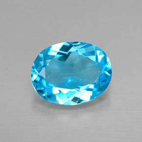 Topázio azul natural 2,13ct, corte oval, VVS