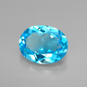 Topázio azul natural 2,13ct, corte oval, VVS