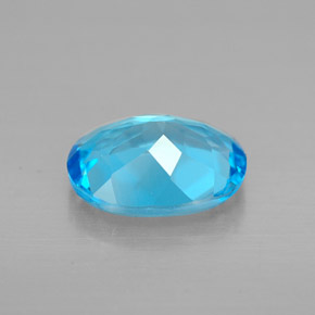 Topázio azul natural 2,13ct, corte oval, VVS