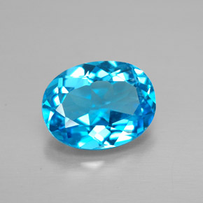 Topázio azul natural 2,09ct, corte oval, VVS-VS