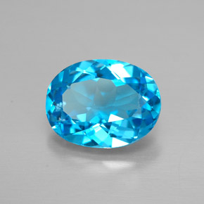Topázio azul natural 2,09ct, corte oval, VVS-VS