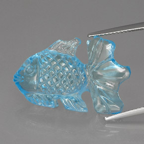 Topázio azul natural 17,84ct, transparente, transparente/translúcido