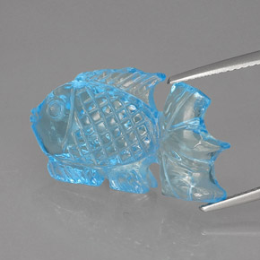 Topázio azul natural 18,94ct, transparente, transparente/translúcido