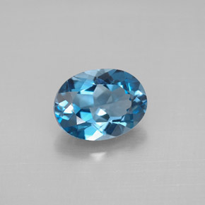 Topázio azul natural 2,07ct, corte oval, VVS
