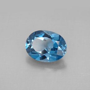 Topázio azul natural 2,07ct, corte oval, VVS