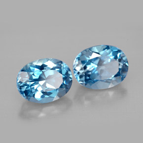 Pedras preciosas de topázio azul natural de  ct, corte oval, VVS