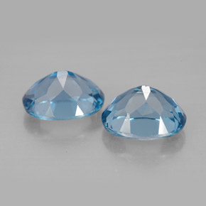 Pedras preciosas de topázio azul natural de  ct, corte oval, VVS