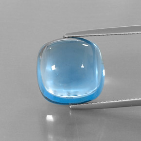 Topázio azul natural 23,43ct, almofada cortada, transparente