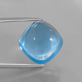 Topázio azul natural 23,43ct, almofada cortada, transparente