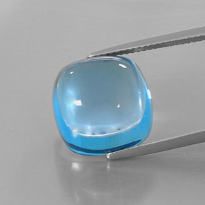 Topázio azul natural 23,43ct, almofada cortada, transparente