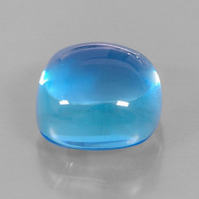 Topázio azul natural 18,22ct, almofada cortada, transparente