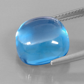 Topázio azul natural 18,22ct, almofada cortada, transparente