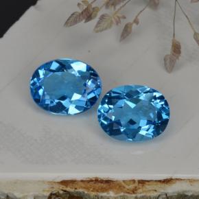 Pedras preciosas de topázio azul natural de  ct, corte oval, VVS