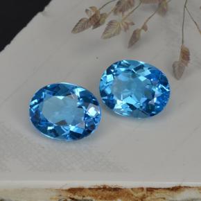 Pedras preciosas de topázio azul natural de  ct, corte oval, VVS