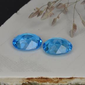 Pedras preciosas de topázio azul natural de  ct, corte oval, VVS
