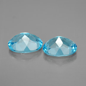 Pedras preciosas de topázio azul natural de  ct, corte oval, VVS