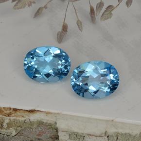 Pedras preciosas de topázio azul natural de  ct, corte oval, VVS-VS