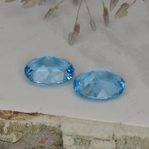 Pedras preciosas de topázio azul natural de  ct, corte oval, VVS-VS