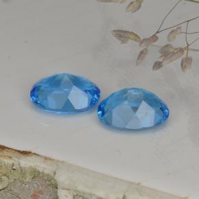Pedras preciosas de topázio azul natural de 4,71 ct, corte oval, VVS