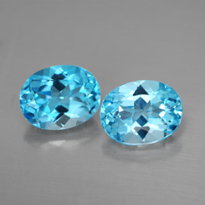 Pedras preciosas de topázio azul natural de  ct, corte oval, VVS-VS