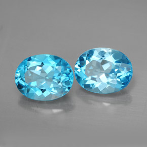 Pedras preciosas de topázio azul natural de  ct, corte oval, VVS-VS