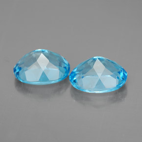 Pedras preciosas de topázio azul natural de  ct, corte oval, VVS-VS