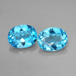 Pedras preciosas de topázio azul natural de  ct, corte oval, VVS