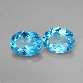 Pedras preciosas de topázio azul natural de  ct, corte oval, VVS