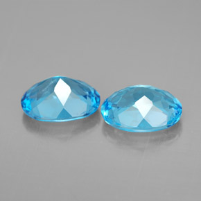 Pedras preciosas de topázio azul natural de  ct, corte oval, VVS