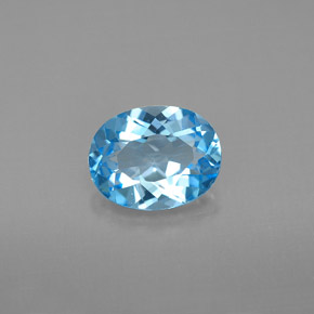 Topázio azul suíço natural 2,05ct, corte oval, VVS