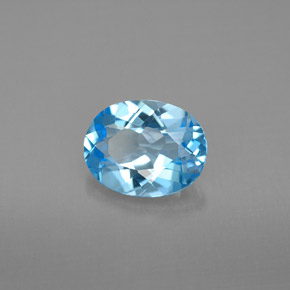 Topázio azul suíço natural 2,05ct, corte oval, VVS