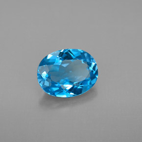 Topázio azul natural 2,25ct, corte oval, VVS