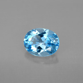 Topázio azul natural 2,38ct, corte oval, VVS