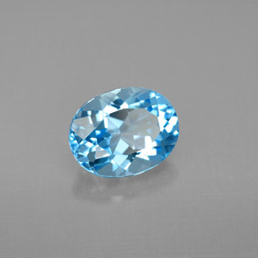 Topázio azul natural 2,38ct, corte oval, VVS