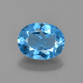 Topázio azul natural 1,98ct, corte oval, VVS