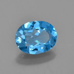 Topázio azul natural 1,98ct, corte oval, VVS