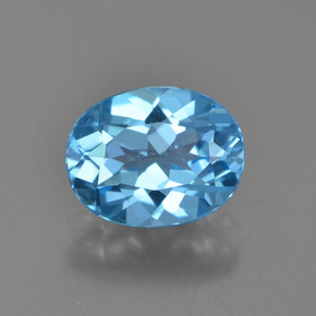 Topázio azul natural 2,40ct, corte oval, VVS