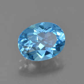 Topázio azul natural 2,40ct, corte oval, VVS