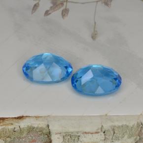 Pedras preciosas de topázio azul natural de 4,93 ct, corte oval, VVS