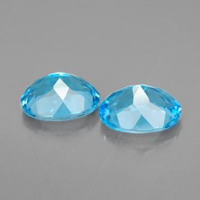 Pedras preciosas de topázio azul suíço natural de  ct, corte oval, VVS