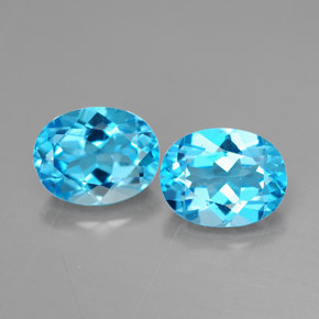 Pedras preciosas de topázio azul natural de  ct, corte oval, VVS