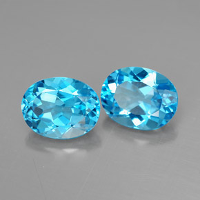 Pedras preciosas de topázio azul natural de  ct, corte oval, VVS