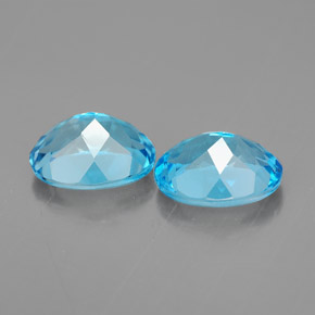 Pedras preciosas de topázio azul natural de  ct, corte oval, VVS